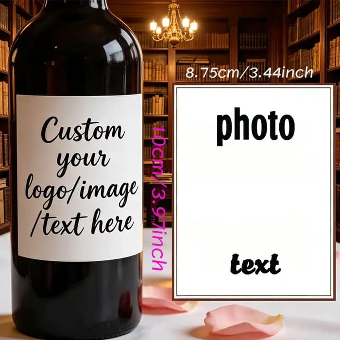 10 étiquettes de vin, étiquettes de vin photo, cadeaux de mariage minimalistes, étiquettes de vin pe