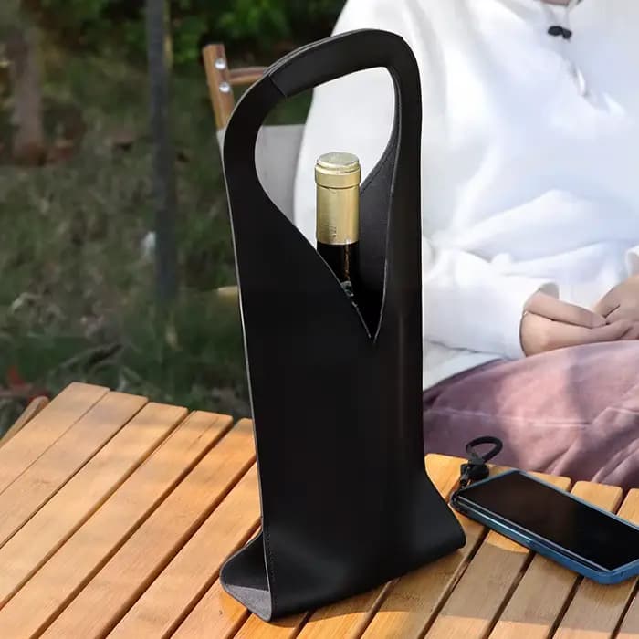Sac cadeau de vin, porte-fourre-tout de vin en cuir réutilisable, porte-sacs cadeaux de bière de cha