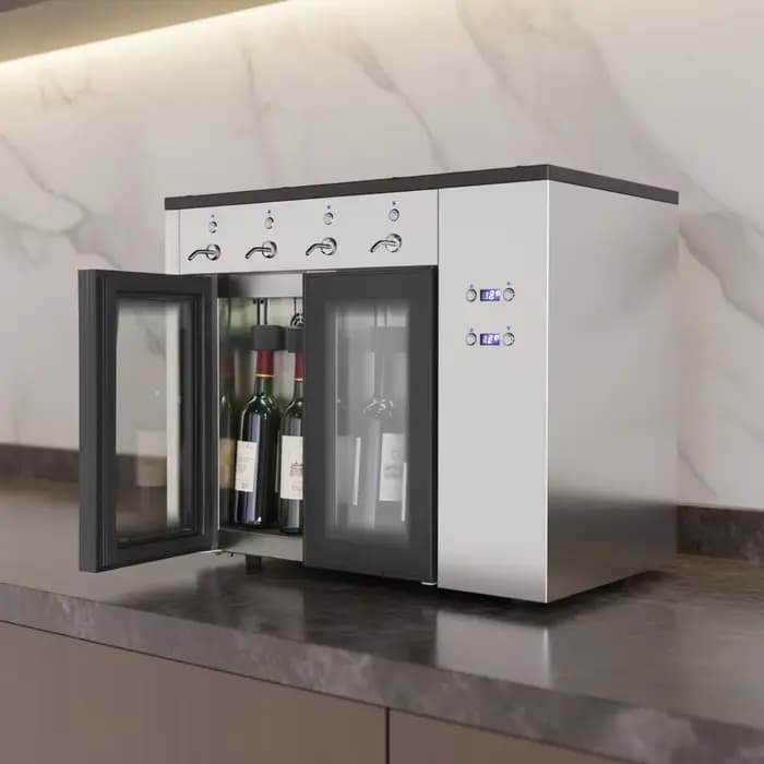 Distributeur de vin rouge intelligent pour 4 bouteilles, préservation à l'argon, écran tactile LED, 