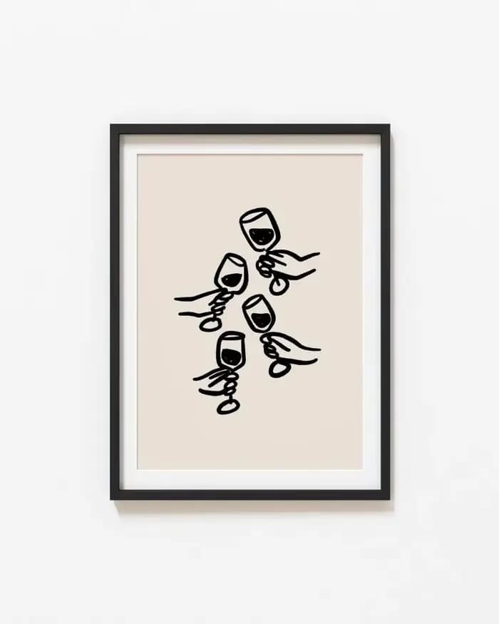 Verre à vin alcool affiche verre à vin alcool abstrait toile impression affiche mur Art décoration p