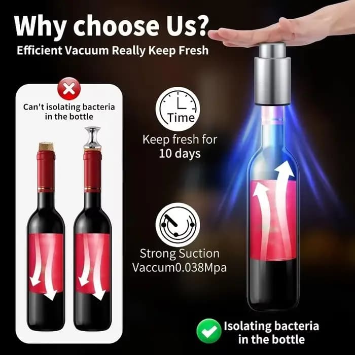 Bouchons de bouteille de vin bouchon de vin sous vide économiseurs de vin en acier inoxydable