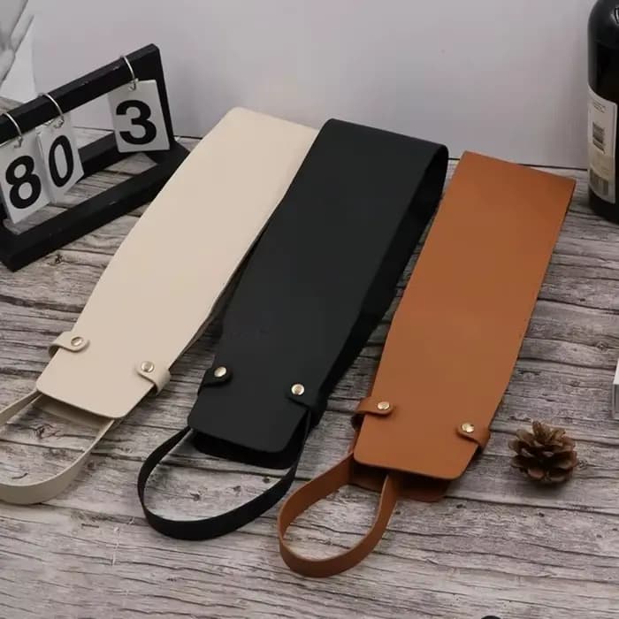 Sac cadeau de vin réutilisable de luxe en cuir PU