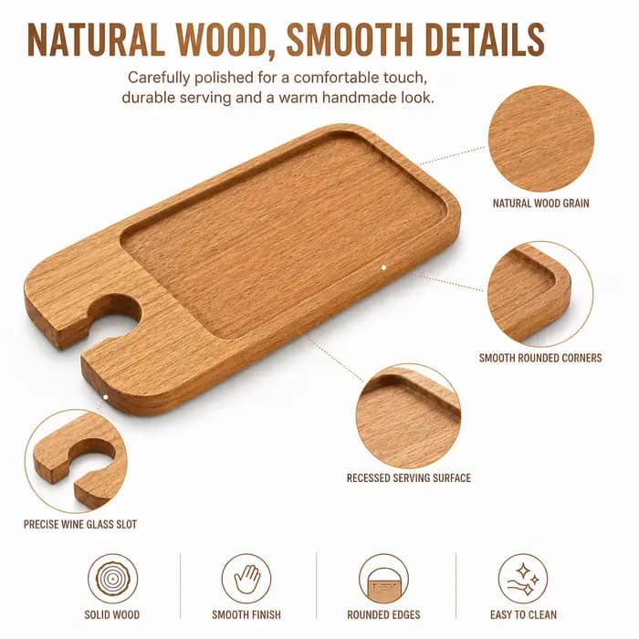 Plateaux de service en bois pour apéritifs