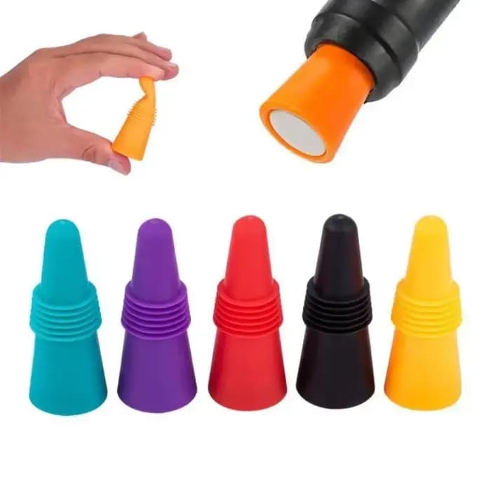 Ensemble de bouchons de bouteille de vin et de boisson en Silicone