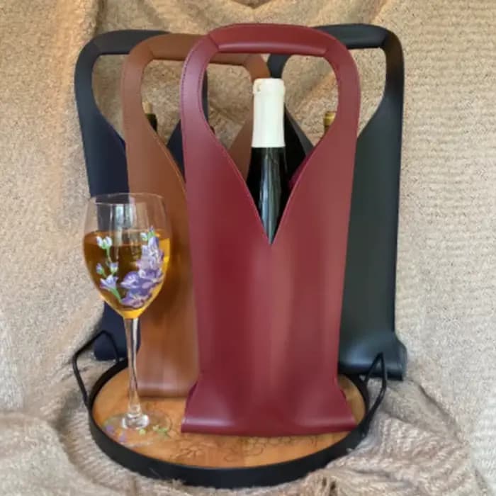 Sacs à vin en cuir de luxe avec lettres personnalisées