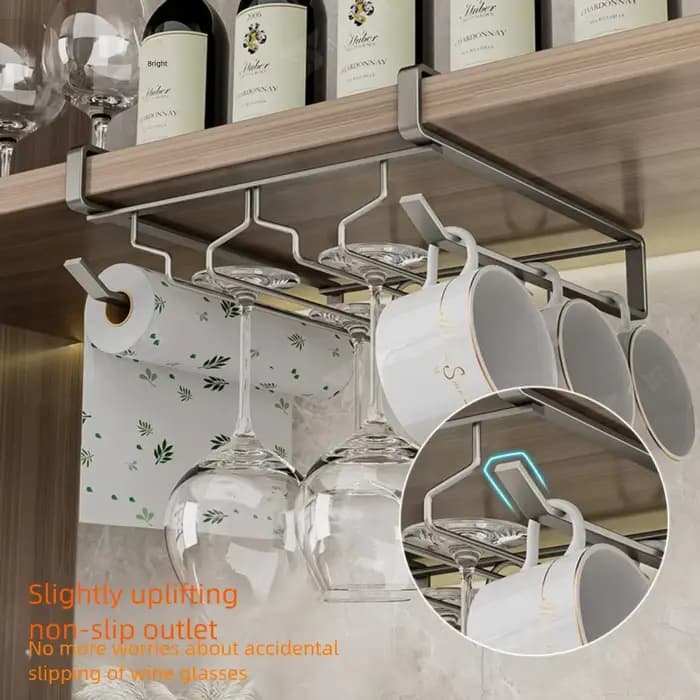 Support de verre à vin rouge suspendu inversé sans poinçonnage