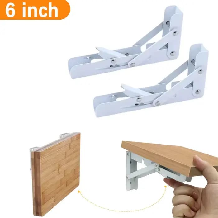 Supports d'étagère pliables blancs de 6 pouces