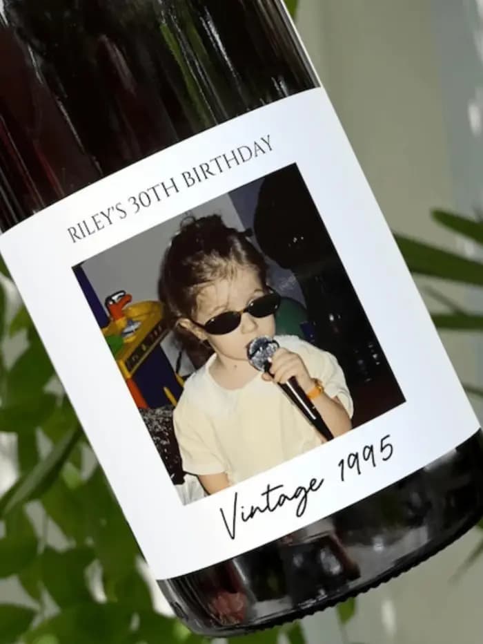 Étiquette de vin Photo personnalisée de toutes tailles