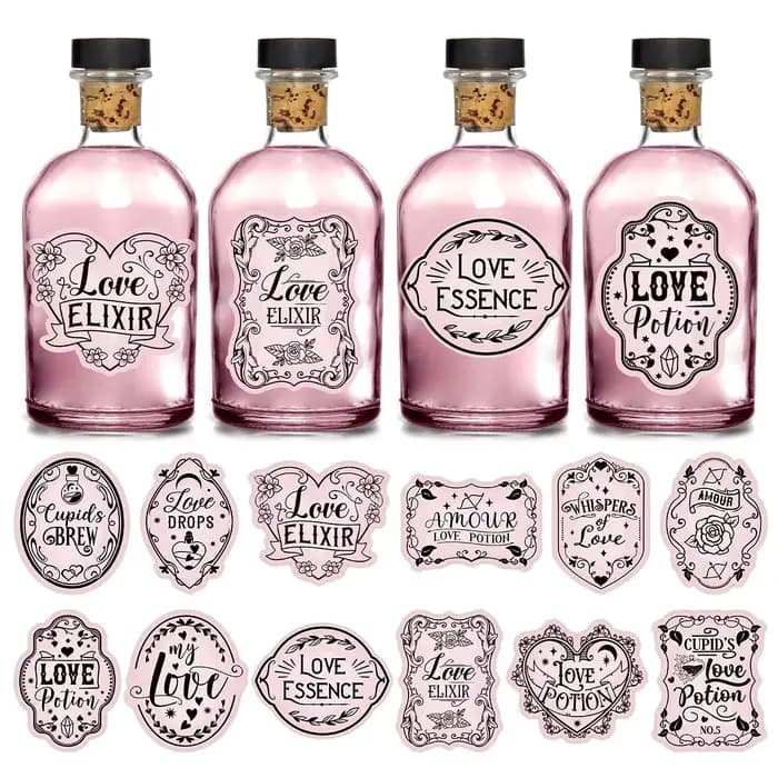 Autocollants de bouteilles sur le thème de la saint-valentin