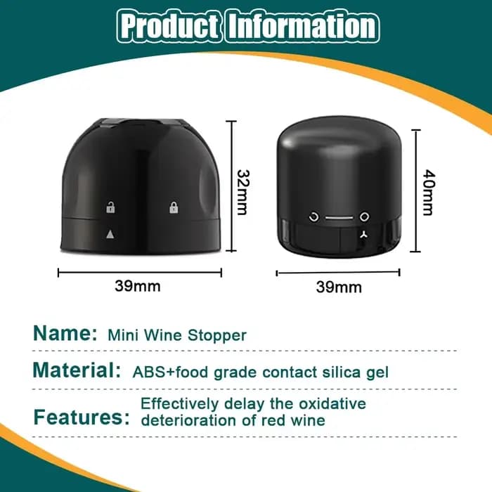 Bouchon de bouteille de vin réutilisable