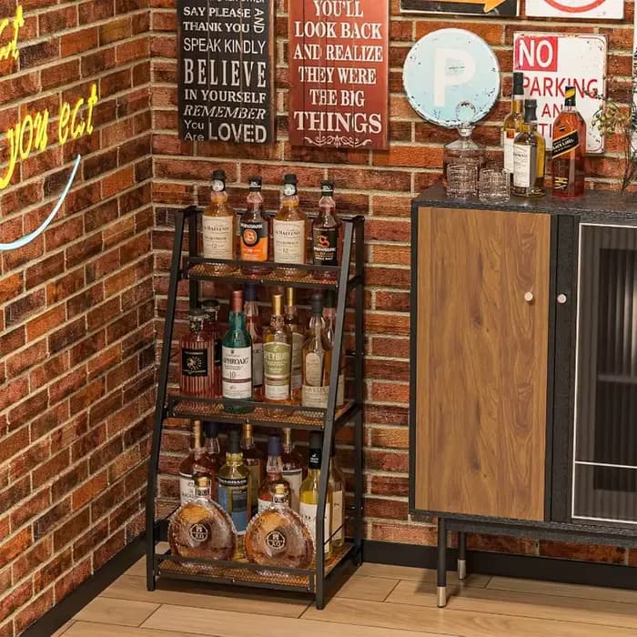 Casier à vin en bois, étagère de rangement multicouche sur pied