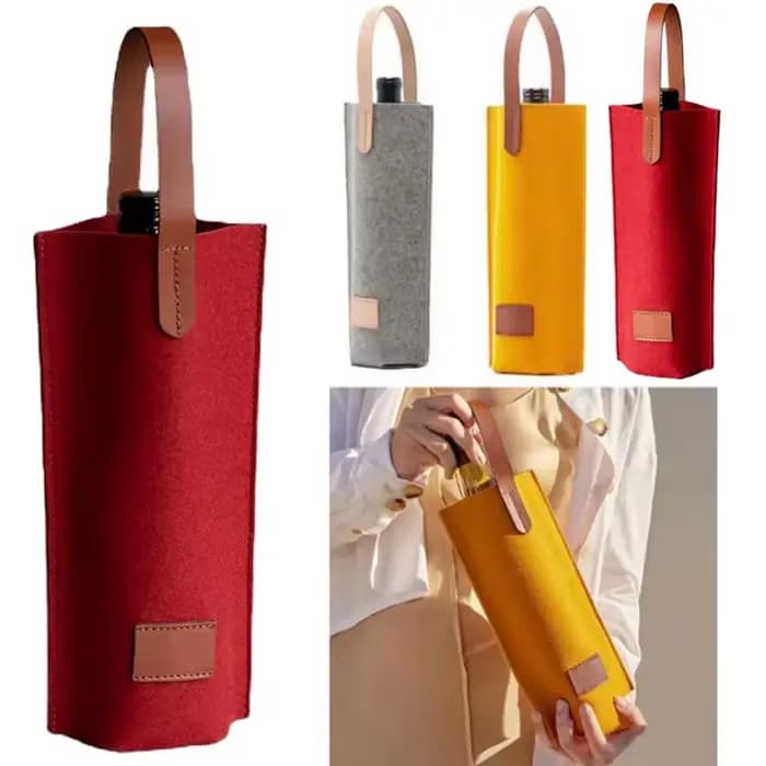 Fourre-tout à vin à bouteille unique avec rembourrage de protection – Parfait pour les mariages