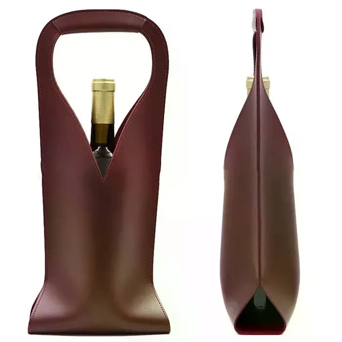 Sac cadeau de vin, porte-fourre-tout de vin en cuir réutilisable