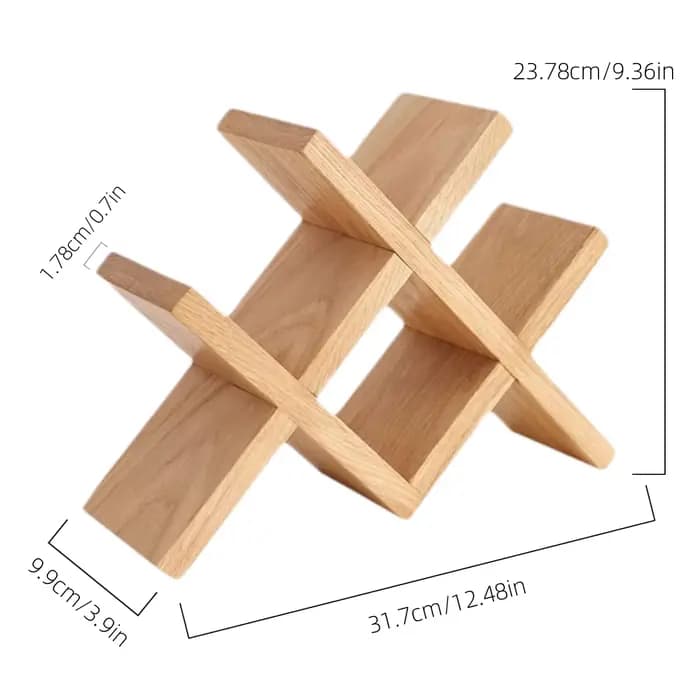 Porte-vin en bois pour 4 bouteilles - Style rustique campagnard