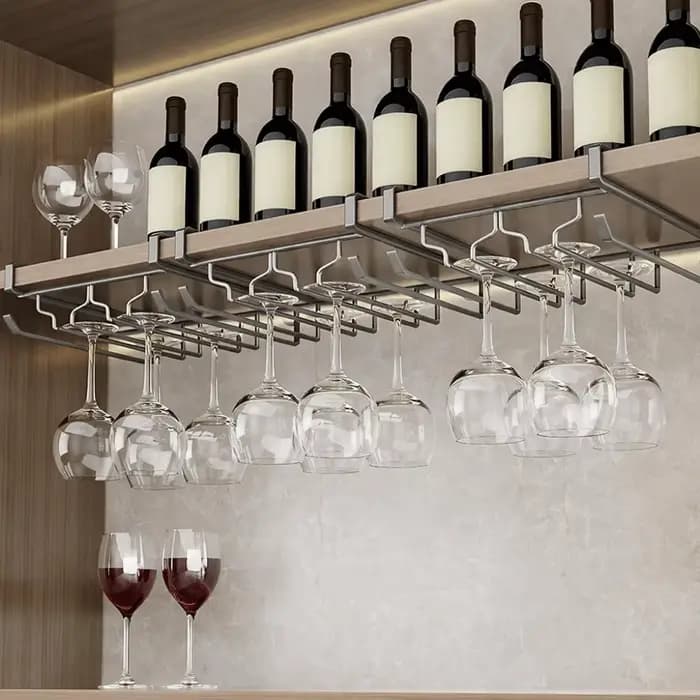 Support à verres à vin inversés en acier au carbone
