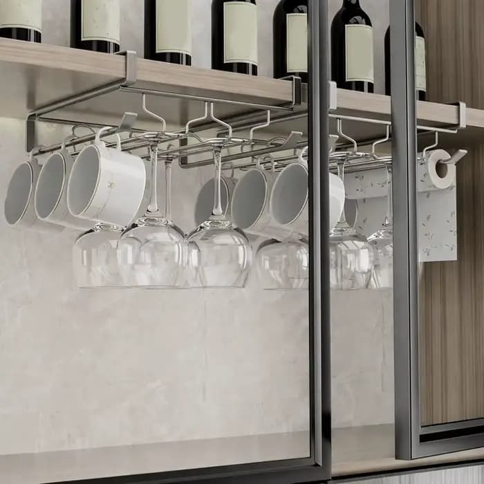 Support à verres à vin inversés en acier au carbone