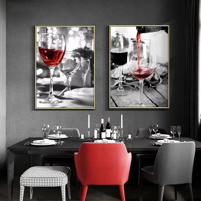 Affiche de vin rouge et verre à vin