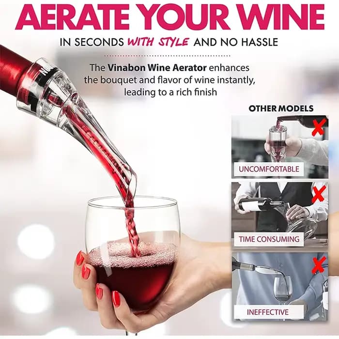 LMETJMA – bec verseur d'aérateur de vin 2 en 1