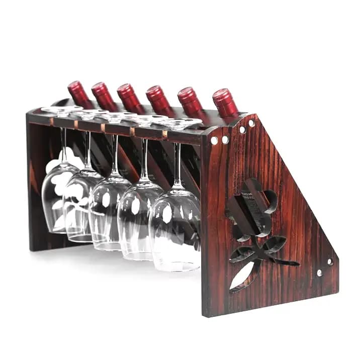 Porte-verre à vin en bois massif