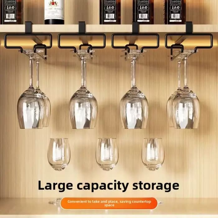 Support à vin pour verres à vin rouge - Étagère de rangement suspendue sans perçage avec égouttoir inversé pour la maison et la cuisine