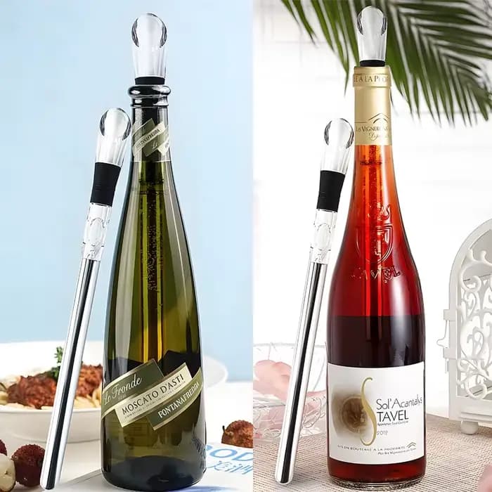 (1 pièce) Verseur de vin en acier inoxydable avec tige rafraîchissante