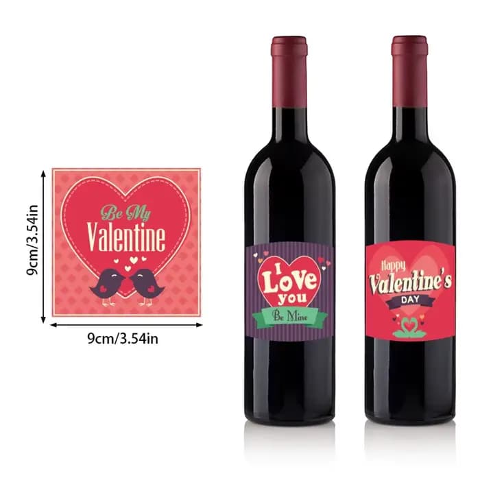 Autocollants pour bouteilles de vin de la saint-valentin