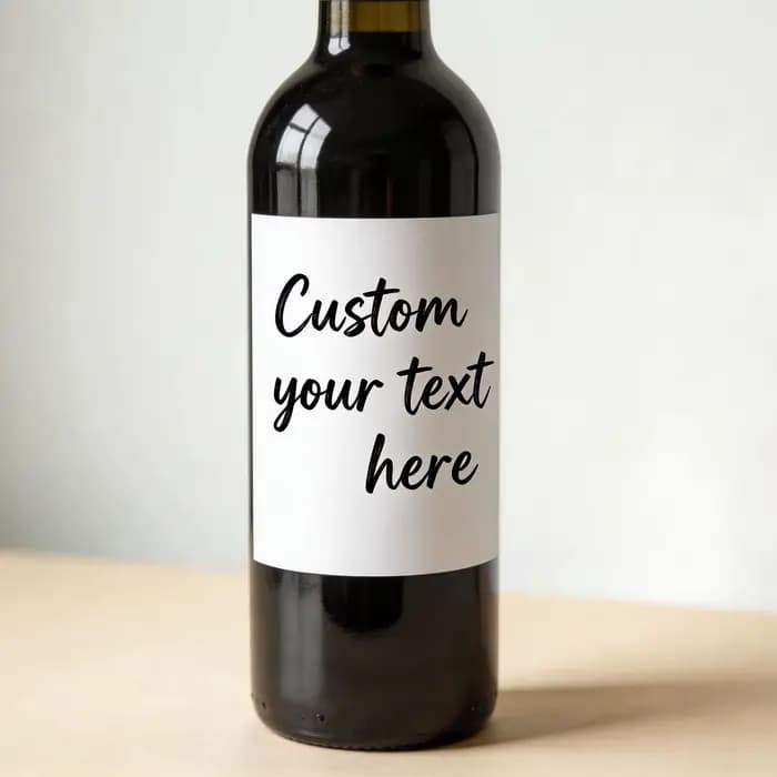 Étiquettes de vin personnalisées 3"x4" (7.6x10.16cm) en papier ou autocollant vinyle imperméable pour bouteille de vin