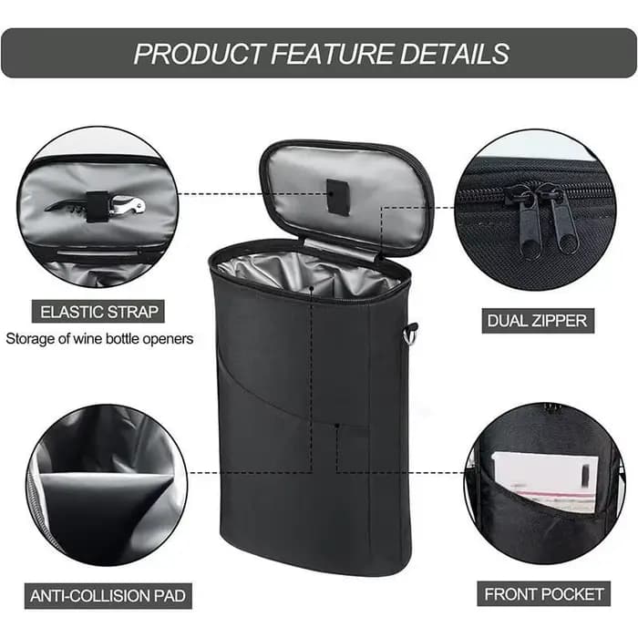 Sac isotherme souple pour bouteille de vin