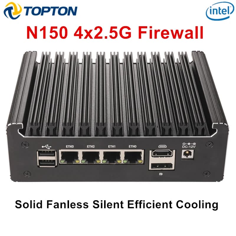 Mini PC pare-feu sans ventilateur Intel N150 N95 Core i5 8250U i3 8145U Pentium 4417U 4x2.5G i226 LA