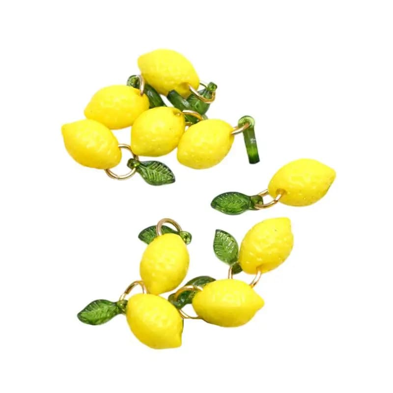 10 pendentifs citron en acrylique, breloques DIY, petites breloques citron, accessoires de bijoux fa