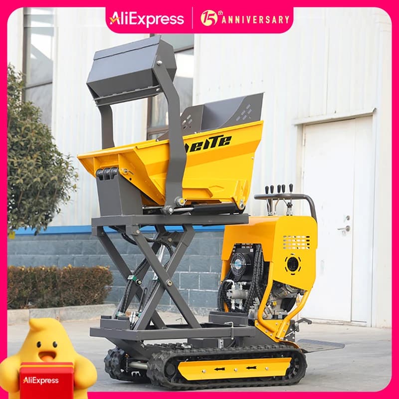 Mini-dumper sur chenilles de 0,5 tonne personnalisé en Chine, dumper hydraulique compact de haute qu
