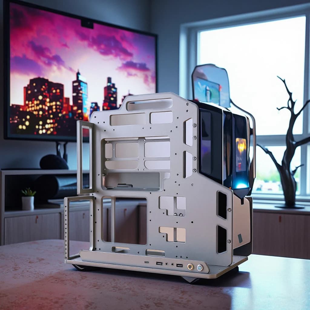 Boîtier Mini ITX en aluminium, châssis d'ordinateur MATX avec poignée, verre trempé, boîtier PC de j