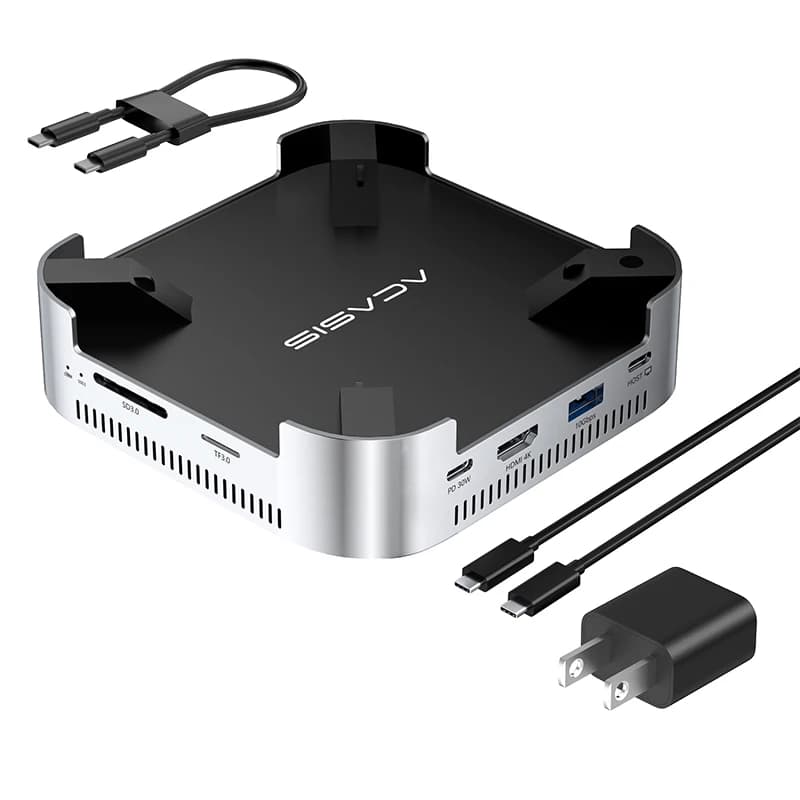 Station d'accueil USB-C 10 en 1 Acasis, double SSD M.2 NVMe 10 Gbit/s, HDMI 4K 60 Hz, USB-A 3.1 PD 3
