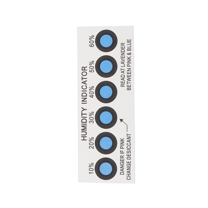 Carte indicatrice d'humidité pour tester l'humidité dans les conteneurs fermés, carte de test 10%-60