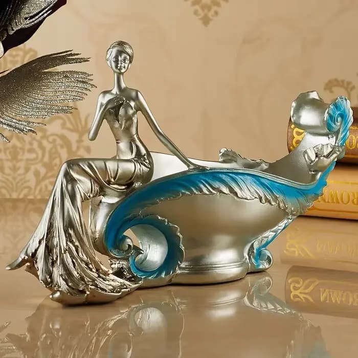 Casier à vin de beauté de luxe européen, Sculpture artisanale en résine, porte-vin, salon, meuble TV