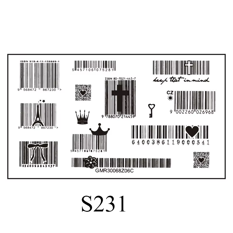 Autocollant de tatouage temporaire de taille mini, motif de code-barres d'amour, autocollants imperm
