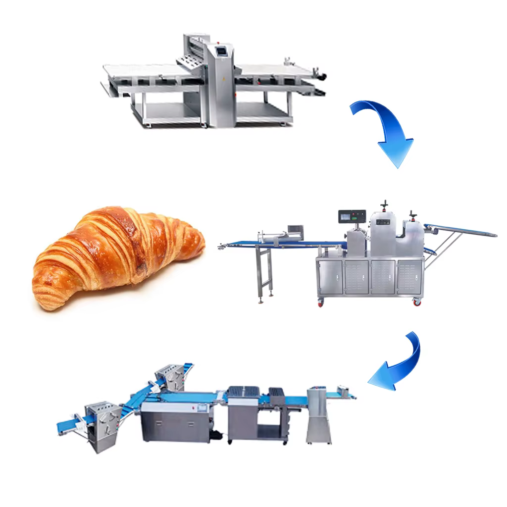 Ligne automatique de production de pain de croissant de machine de fabrication de pain de croissant