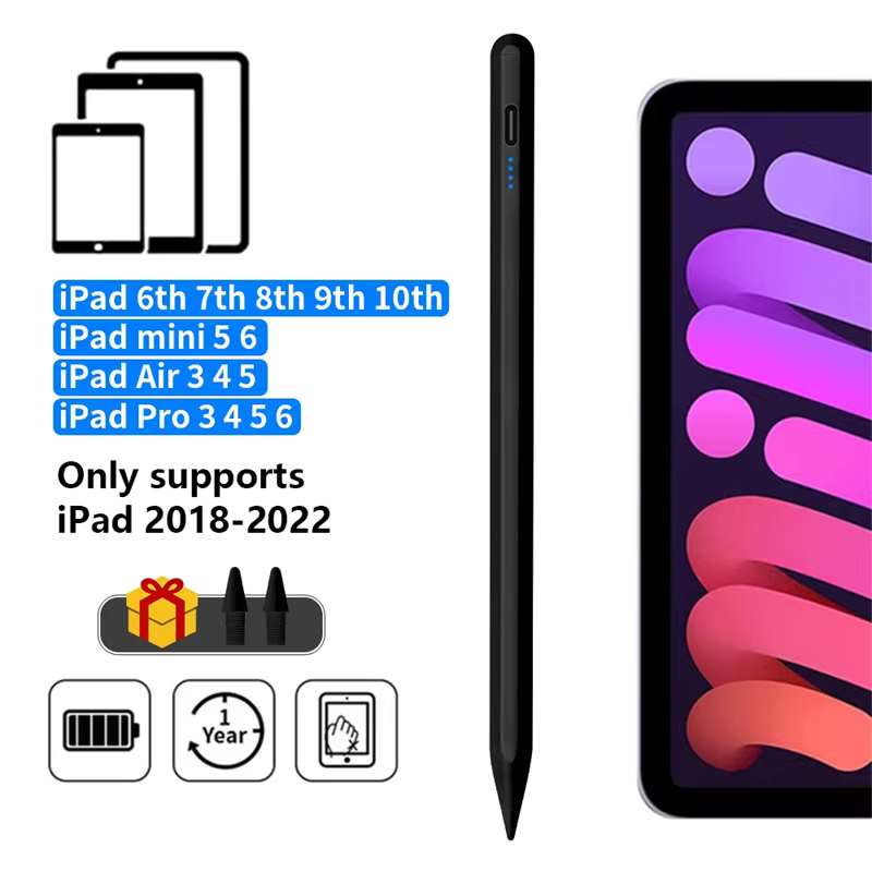 Stylet pour Apple Pencil 2, iPad, 2023, 2022, 2021, 2020, 2019, 2018, 4, 5, 9e, 10e, Air 5, accessoi