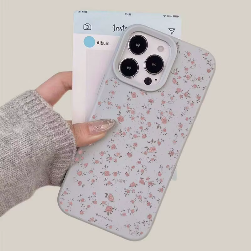Coque de téléphone Rose Fleurie Fraîche en TPU, Housse de Protection Souple pour iPhone 17 11 12 13 