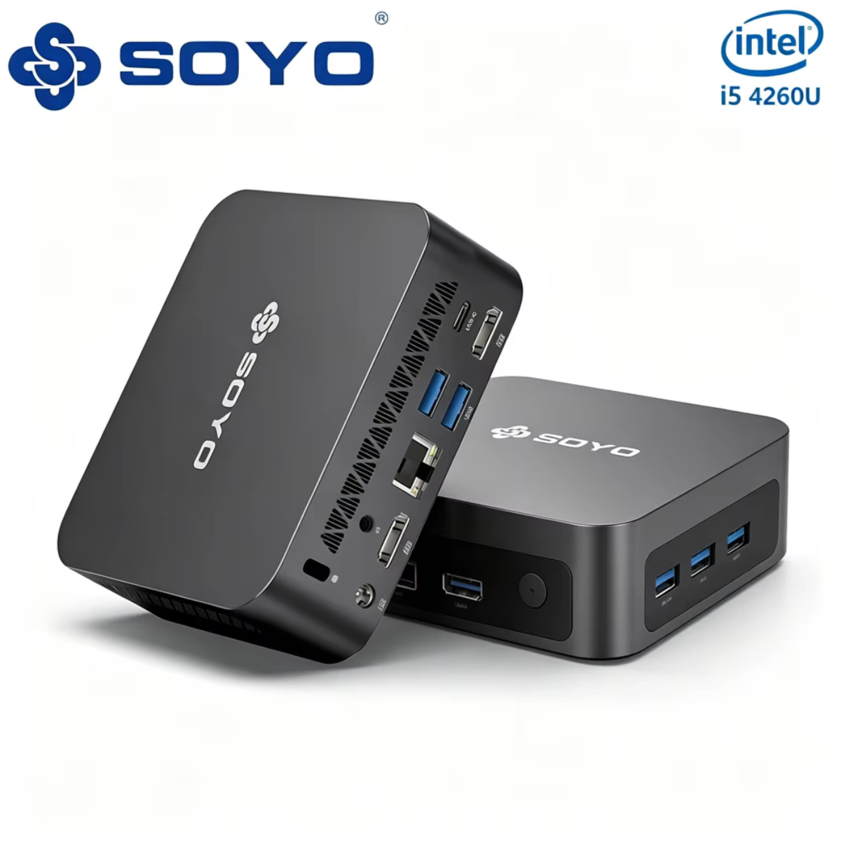 SOYO Mini PC Y5 Air Intel i5 4260U CPU avec 8 Go de RAM, 128 Go de SSD M.2, mini ordinateur de burea