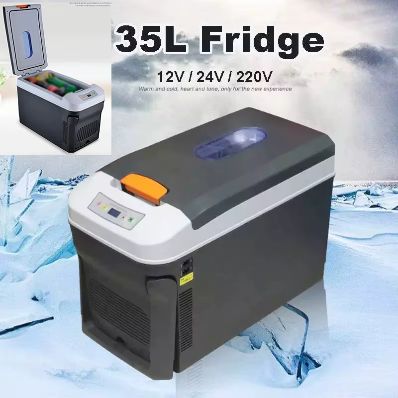 Mini réfrigérateur de voiture portable avec congélateur, 35l, DC12, DC24V, utilisation extérieure et