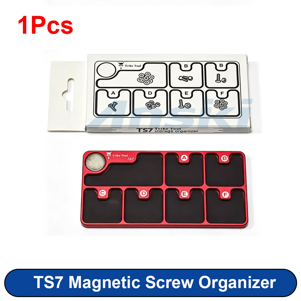 Organisateur de vis magnétique TS7 en alliage d'aluminium, plateau de rangement magnétique ultra-fin
