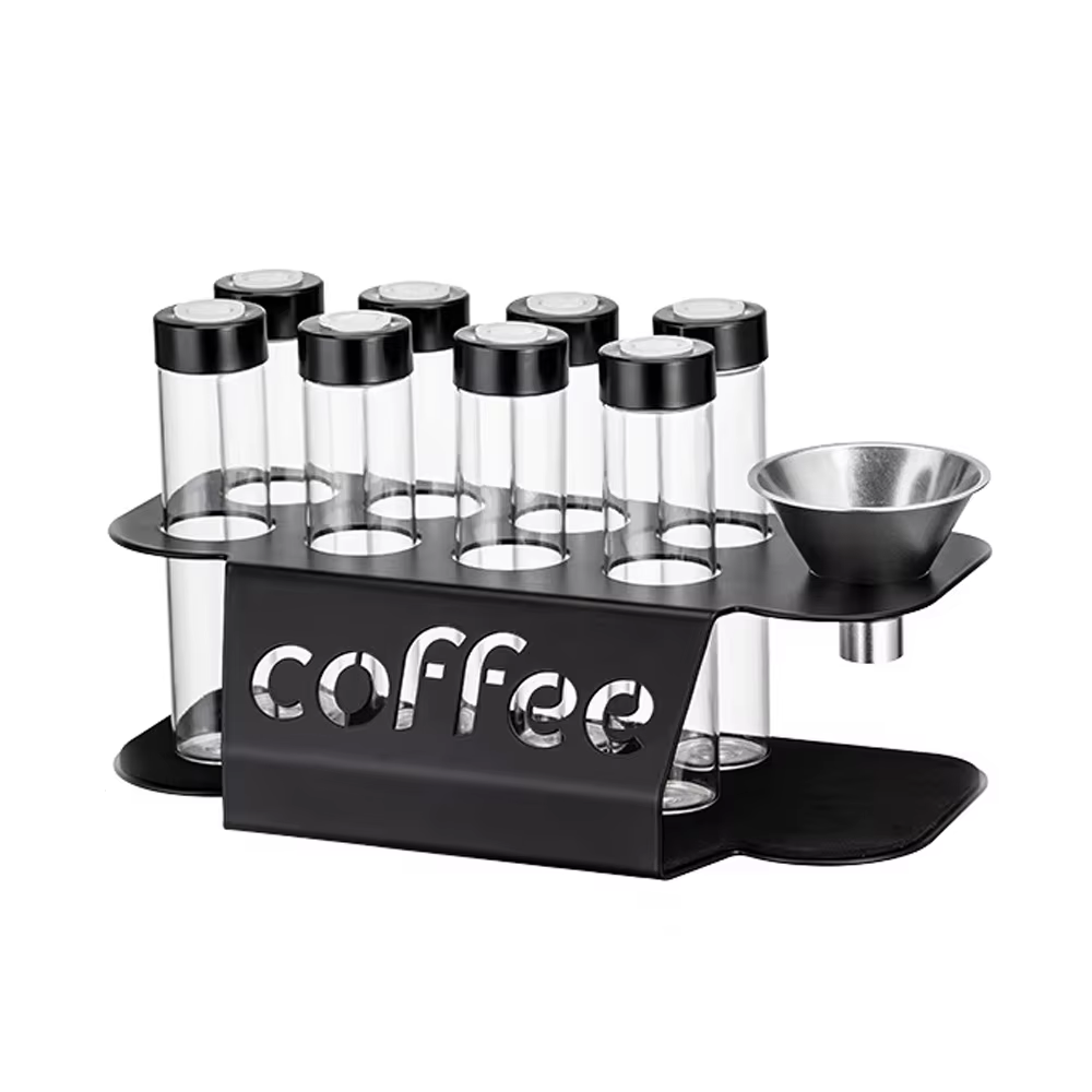 Lot de 8 tubes de conservation portables pour grains de café avec trémie, bocaux hermétiques pour la