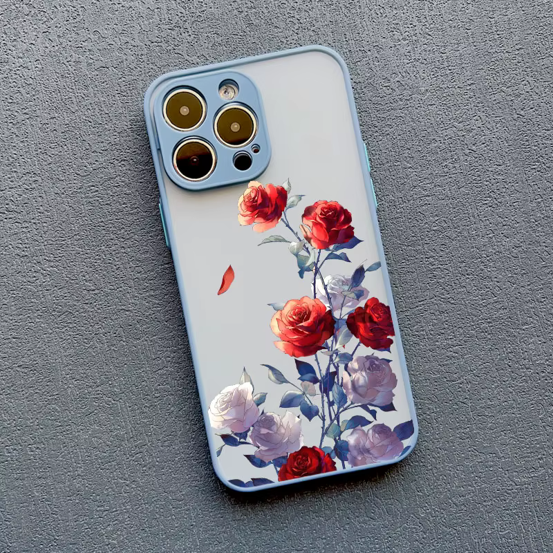 Coque de téléphone fleur rose pour iPhone, coque antichoc pour iPhone 11, 14 Pro Max, 11, 12, 13 Pro