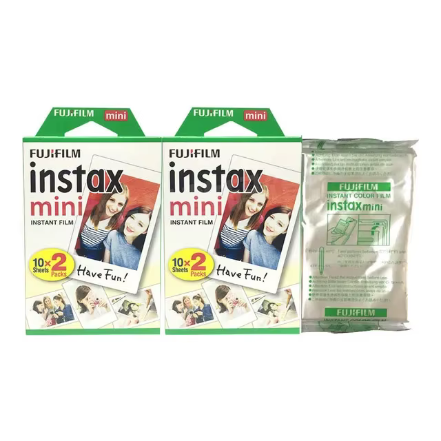 En stock : Film Fujifilm Instax Mini avec bord blanc, 50/60 feuilles, compatible avec les appareils 