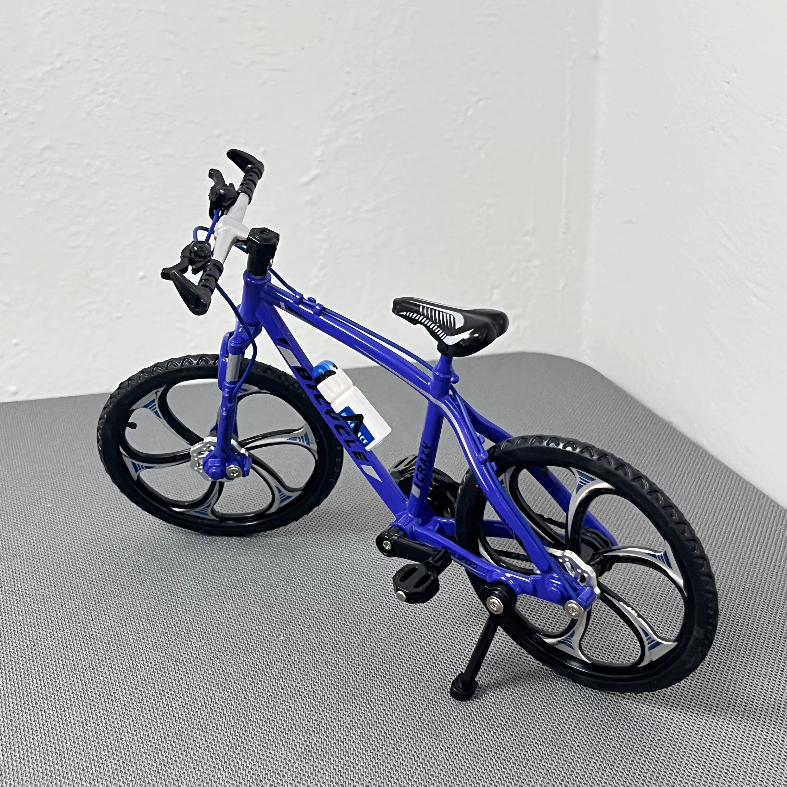 Mini modèle de vélo en alliage 1:8, bleu, en métal moulé sous pression, décoration, mini vélo BMX de