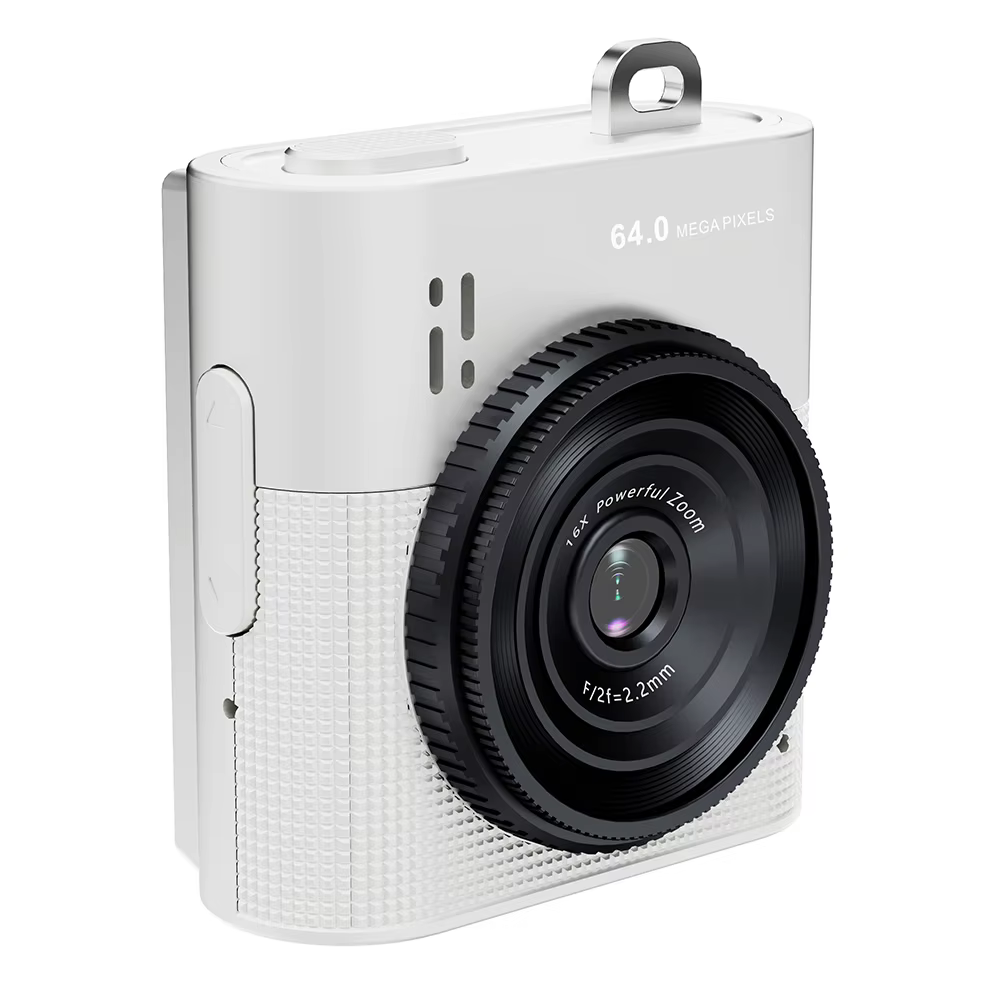 Mini caméra à poignée 64MP, caméra d'action pour étudiants, zoom numérique 16x, caméra numérique, éc