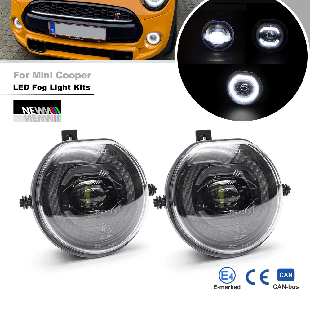 Phares antibrouillard LED DRL Halo Canbus Bimmer, feux de stationnement à la lumière du jour, adapté
