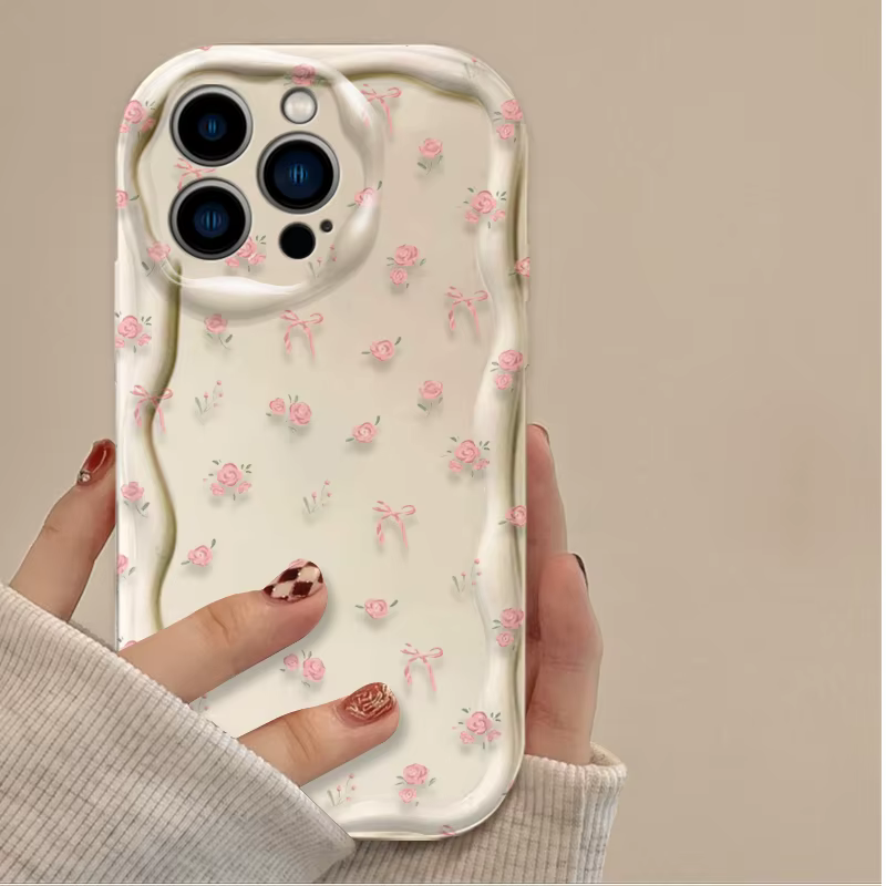 Coque de téléphone transparente en silicone motif rose fleurie colorée simple pour iPhone 17 16 15 1
