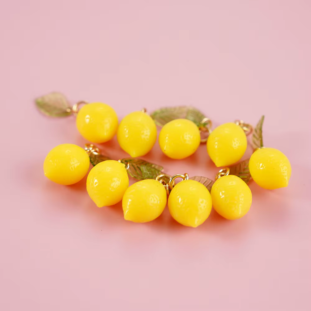 Ensemble de bijoux décoratifs en épingle à cheveux, pendentif citron, bijoux de fruits, bracelet à f